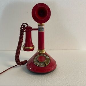 Deco-tel retro Classic Red Candlestick Telephone